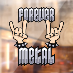 Forever Metal Heavy Metal Devil Horns Handbordjes Raamsticker