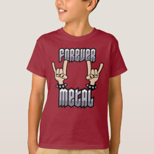 Forever Metal Heavy Metal Duivelhoorns Handgebaren T-shirt