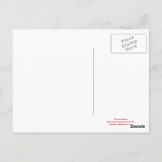 Forever Mine Princess Heart Locket Briefkaart (Achterkant)