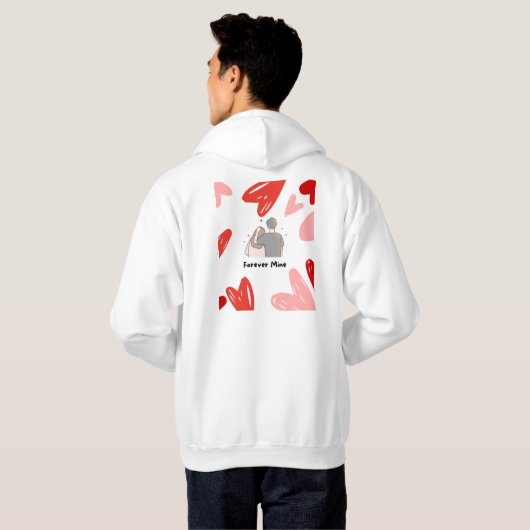 Forever Mine - Romantische Hart Hoodie (Achterkant volledig)