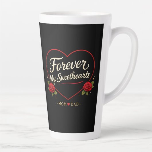 Forever Mom And Dad Valentine Mug-Mom Dad Lover Latte Mok (Rechts)