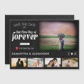 Forever Movie Poster 5 Foto Bruiloft Save the Date Magnetische Uitnodiging (Voorkant / Achterkant)