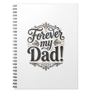 Forever My Dad Vintage Lettering Shirt Design_1 Notitieboek