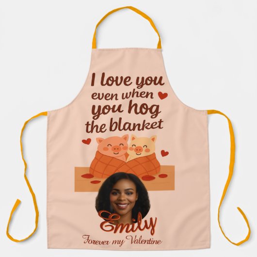 'Forever my Valentine' All-Over Print Apron Schort (Voorkant)