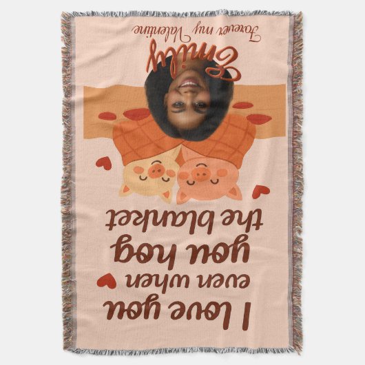 'Forever my Valentine' Throw Blanket Deken (Voorkant Verticaal)