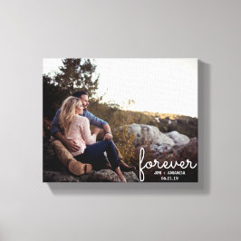 Forever Names Verloving trouwdatum Canvas Afdruk