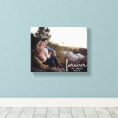 Forever Names Verloving trouwdatum Canvas Afdruk (Insitu (Houten vloer))