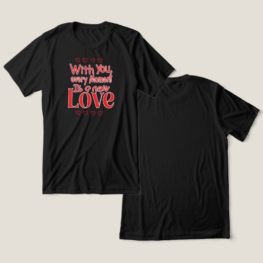 Forever New Love Romantic Quote  Tri-Blend Shirt (Ontwerp Voorkant & Achterkant)