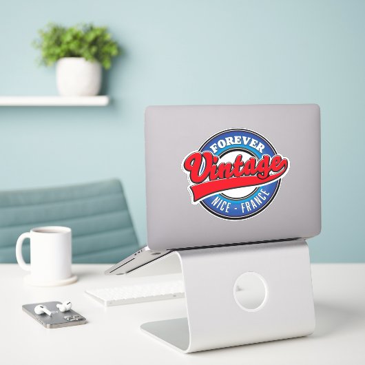 Forever Nice, Frankrijk logo Sticker (Laptop op bureau)