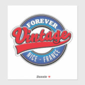 Forever Nice, Frankrijk vintage logo Sticker (Vel)