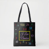 Forever Numbers: Zwart Tote Bag (Voorkant)