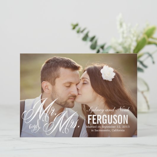 Forever ons bruiloft koninklijk - wit kaart (Staand voorkant)