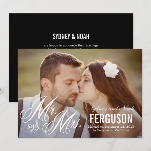 Forever ons bruiloft koninklijk - wit kaart (Voorkant / Achterkant)