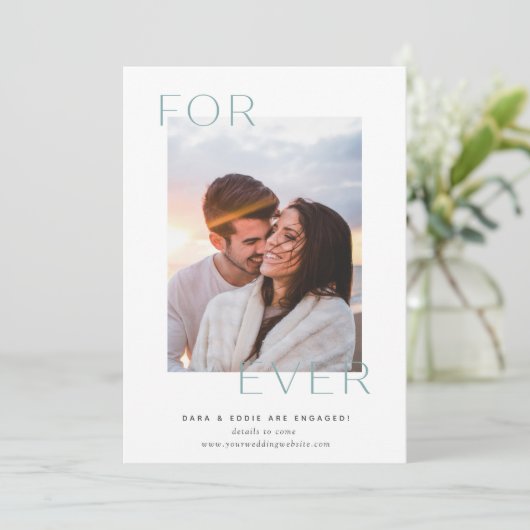 Forever Overlay Photo Verloving Aankondiging (Staand voorkant)