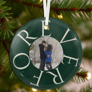 Forever: Paar Foto Kerstmis Glas Ornament