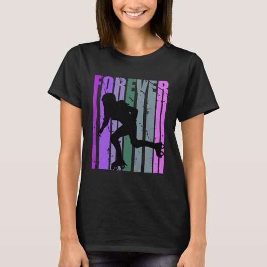 Forever Retro Roller Skating Pretty Roller Girls C T-shirt (Voorkant)