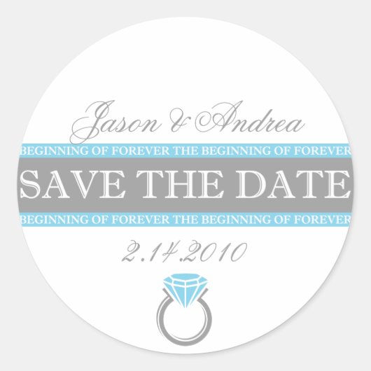 Forever Ring Bewaar de datum Ronde Sticker (Voorkant)