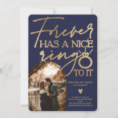 Forever ringfoto gouden marineblauw verloving aankondiging (Voorkant)