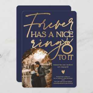 Forever ringfoto gouden marineblauw verloving aankondiging