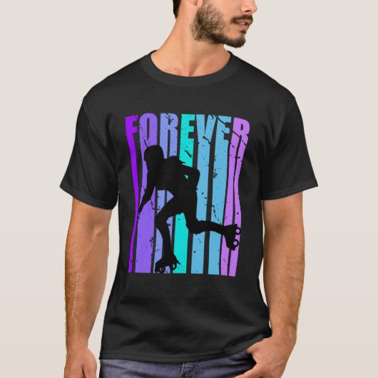 Forever Rolschaatsen Retro  Roller Derby T-shirt (Voorkant)