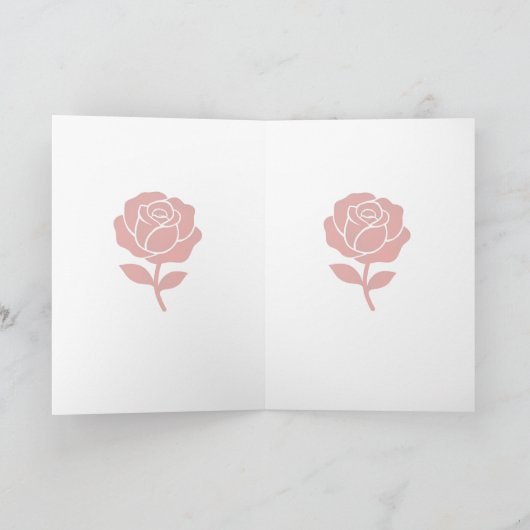 Forever Rose Message Expressing Romantic Wishes Kaart (Binnen)
