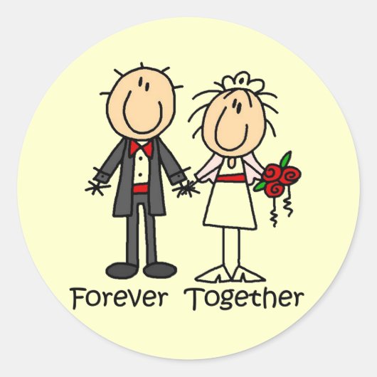 Forever Samen T-shirts en cadeaus Ronde Sticker (Voorkant)