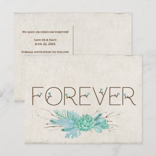 Forever Save the Date for bruiloft Aankondigingskaart (Voorkant / Achterkant)