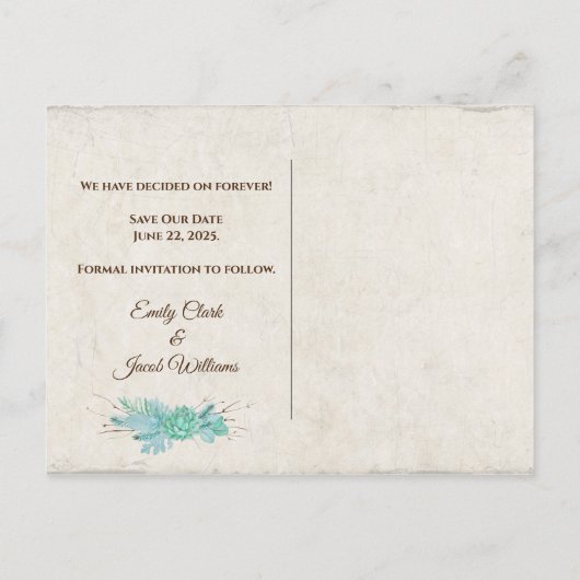 Forever Save the Date for bruiloft Aankondigingskaart (Achterkant)