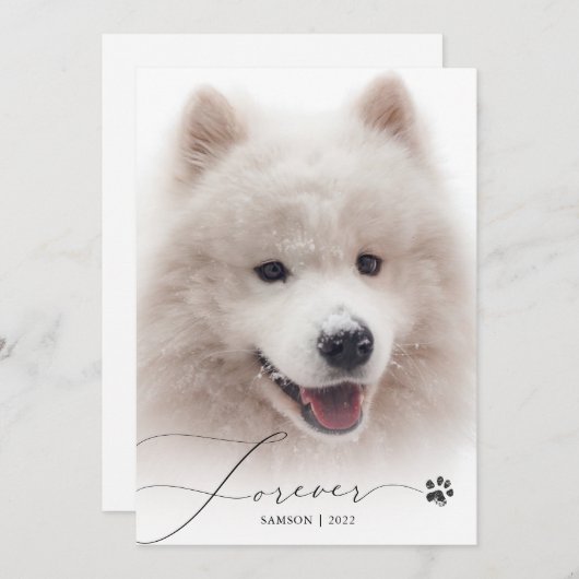 Forever Simple Script Pet Memorial Foto bedankt (Voorkant / Achterkant)