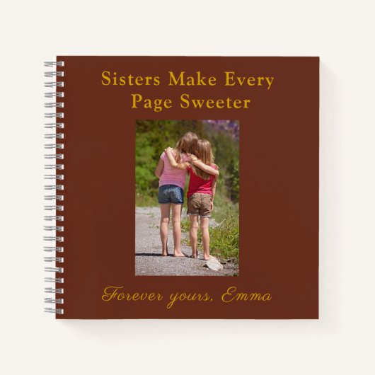 Forever Sisters – Custom Photo Notebook Gift Notitieboek (Voorkant)