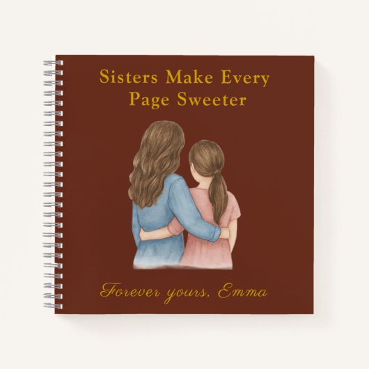 Forever Sisters – Custom Photo Notebook Gift Notitieboek (Voorkant)