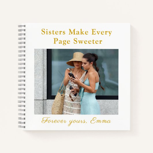 Forever Sisters – Custom Photo Notebook Gift Notitieboek (Voorkant)