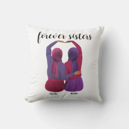 Forever Sisters Gepersonaliseerde Hijabi Gift Kussen