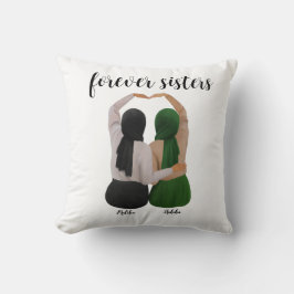 Forever Sisters Gepersonaliseerde Hijabi Gift Kussen