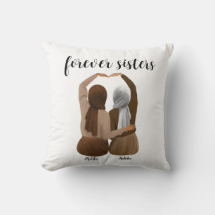 Forever Sisters Gepersonaliseerde Hijabi Gift Kussen