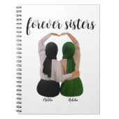 Forever Sisters Gepersonaliseerde Hijabi Gift Notitieboek (Voorkant)