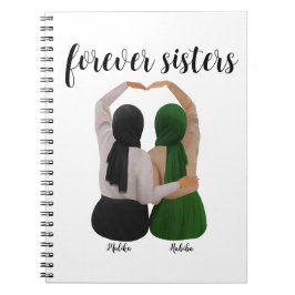 Forever Sisters Gepersonaliseerde Hijabi Gift Notitieboek