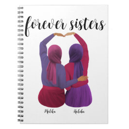 Forever Sisters Gepersonaliseerde Hijabi Gift Notitieboek