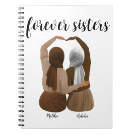Forever Sisters Gepersonaliseerde Hijabi Gift Notitieboek