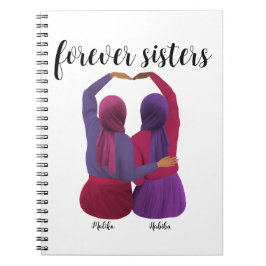 Forever Sisters Gepersonaliseerde Hijabi Gift Notitieboek