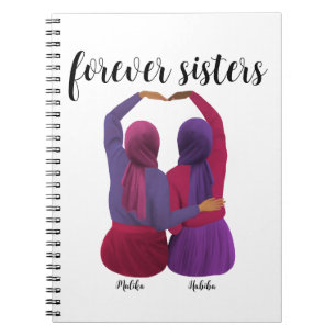 Forever Sisters Gepersonaliseerde Hijabi Gift Notitieboek
