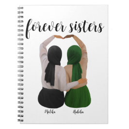 Forever Sisters Gepersonaliseerde Hijabi Gift Notitieboek
