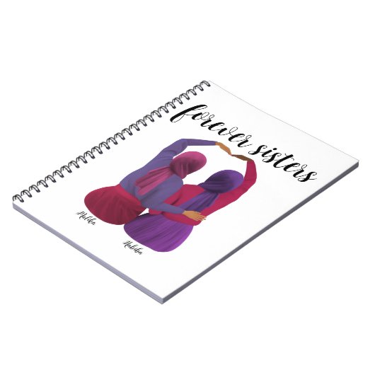 Forever Sisters Gepersonaliseerde Hijabi Gift Notitieboek (Linkerzijde)