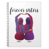 Forever Sisters Gepersonaliseerde Hijabi Gift Notitieboek (Voorkant)