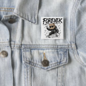 Forever Skateboard Papieren Zak Hoofd Vierkante Button 5,1 Cm (In situ)