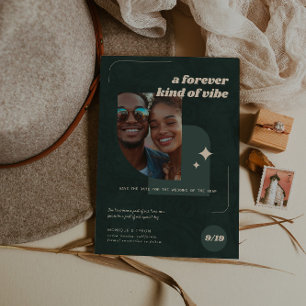 Forever Soort Vibe   Retro trouwfoto Save The Date