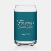 Forever Starts Here Custom Date Blikvorm Glas (Voorkant)