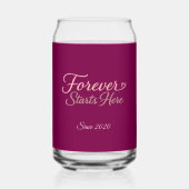Forever Starts Here Custom Date Blikvorm Glas (Voorkant)