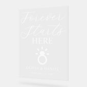Forever Starts Here Custom Wedding Welcome Acryl Bord (Hoek)