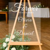 Forever Starts Here Elegant Wedding Welcome Acryl Bord
